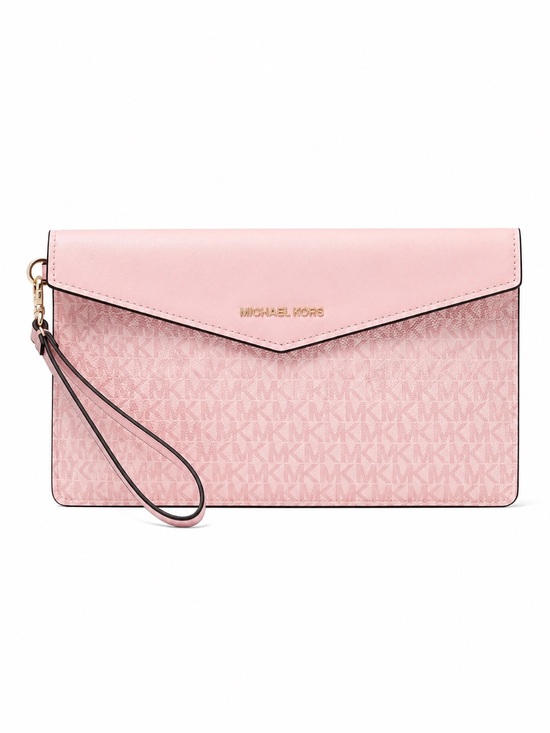 Michael Kors Handbags - MICHAEL KORS Maisie Large Pink Signature Envelope Clutch Wristlet
